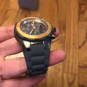 MICHELE Tahitian Jelly Bean Gray Silicone Rose Gold MICHELE Tahitian Jelly Bean Petite Watch, 35mm  main image 4